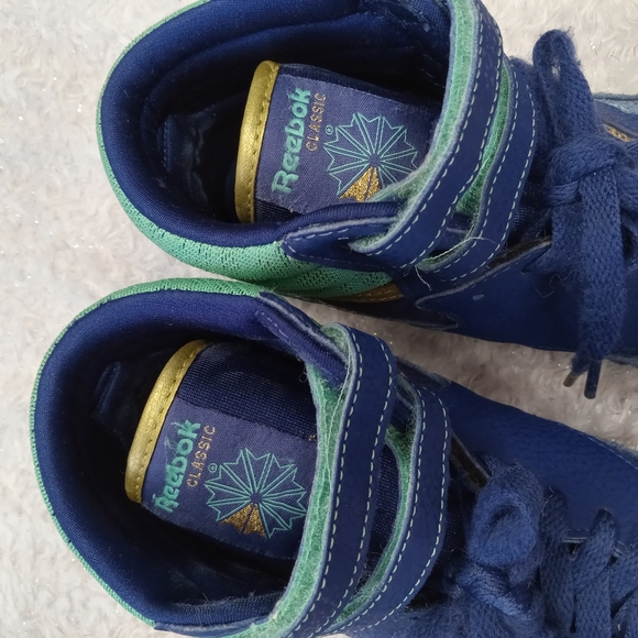 Reebok Classics Freestyle Blue & Aqua High Top Sneakers size 5 - Picture 8 of 8